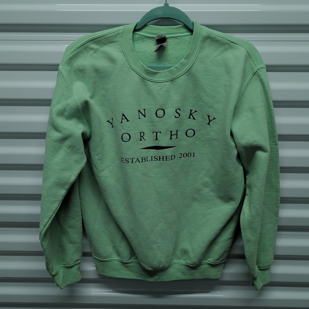 Gildan Sweatshirt Small Women Mint Green Yanosky Ortho Graphic Crewneck‎ H1-1